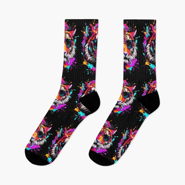 Item preview, Tiger With Sunglasses Colorful Paint Splash designed and sold by MindWave THC.
