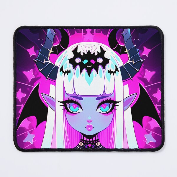 Item preview, Cute Pink Bat Wings Demon Anime Girl designed and sold by bubblegoth.