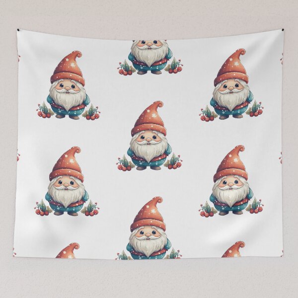 Item preview, Cute Christmas gnome in red hat designed and sold by Inktown.