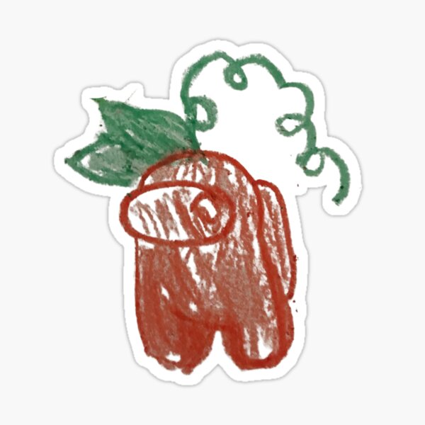 crayon pumpkin amongus Sticker