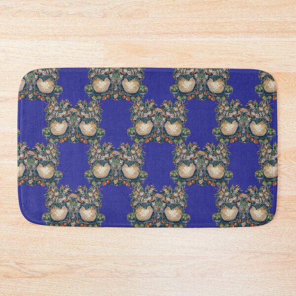 Item preview, PAINTERLY FLOWER POT DISPLAY ON DEEP BLUE BACKGROUND designed and sold by ABEBERMANCHUTE.