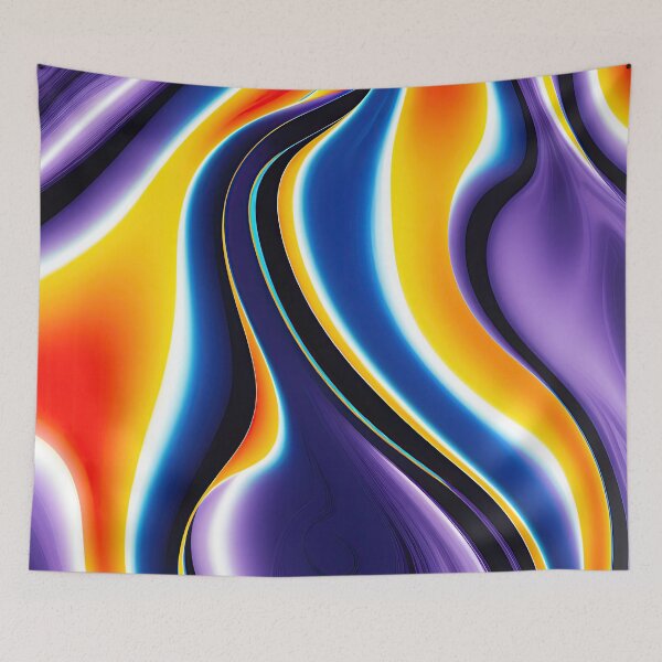Item preview, Abstract 05 - Harmonic Flow  - Blue Purple Orange designed and sold by Artekinium.