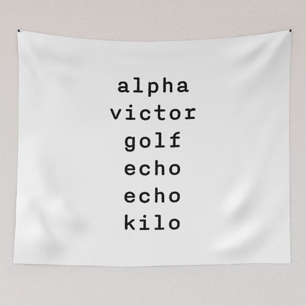 Item preview, AVGEEK in Aviation Phonetic Alphabet black text small designed and sold by disgracedtees.