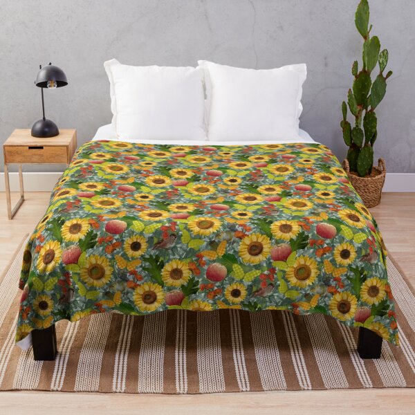 Item preview, Harvest Sunflowers on Greens Half-Drop Repeat 5748 designed and sold by Art in My Loft.