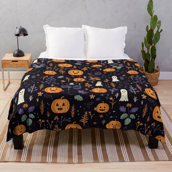 Artikelvorschau, Nahtloses Kürbis- und Geister-Halloween-Muster entworfen und verkauft von holistech.