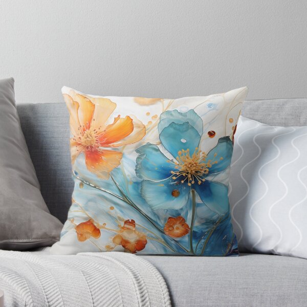 Item preview, Orange and blue flowers in bloom designed and sold by Flowtime.