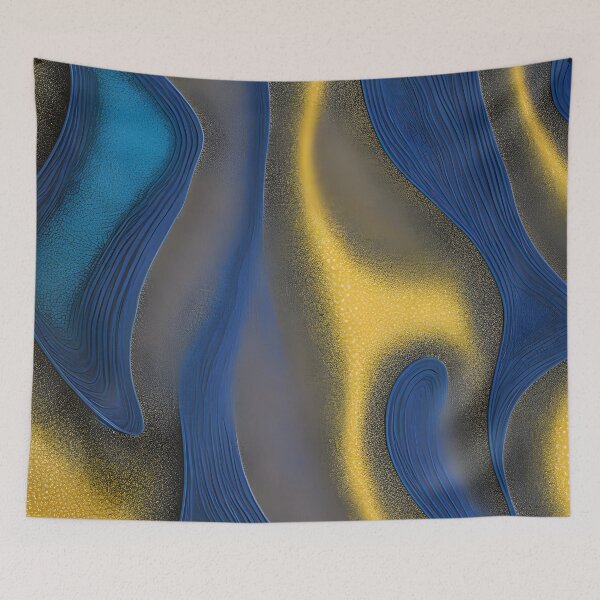 Item preview, Abstract 08 - Tranquil Symphony  - Blue & Gold designed and sold by Artekinium.