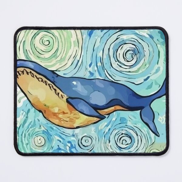 Item preview, Cool Leaping Blue Whale Van Gogh Starry Night Style designed and sold by Nature's Fancy.