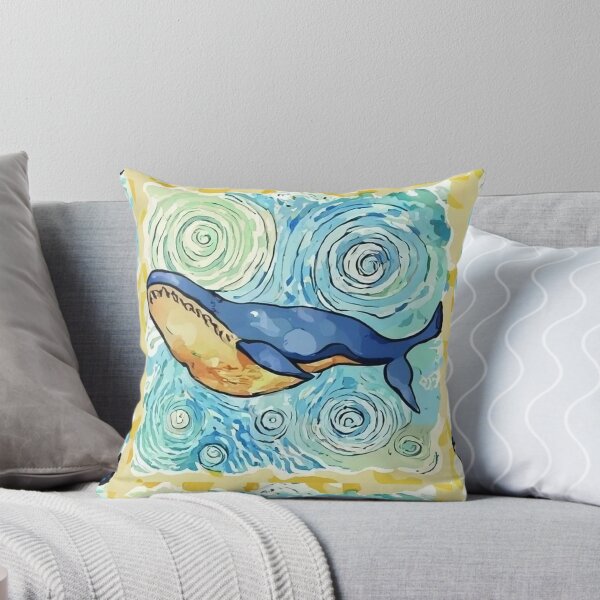 Item preview, Cool Leaping Blue Whale Van Gogh Starry Night Style designed and sold by Nature's Fancy.
