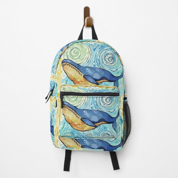 Item preview, Cool Leaping Blue Whale Van Gogh Starry Night Style designed and sold by Nature's Fancy.