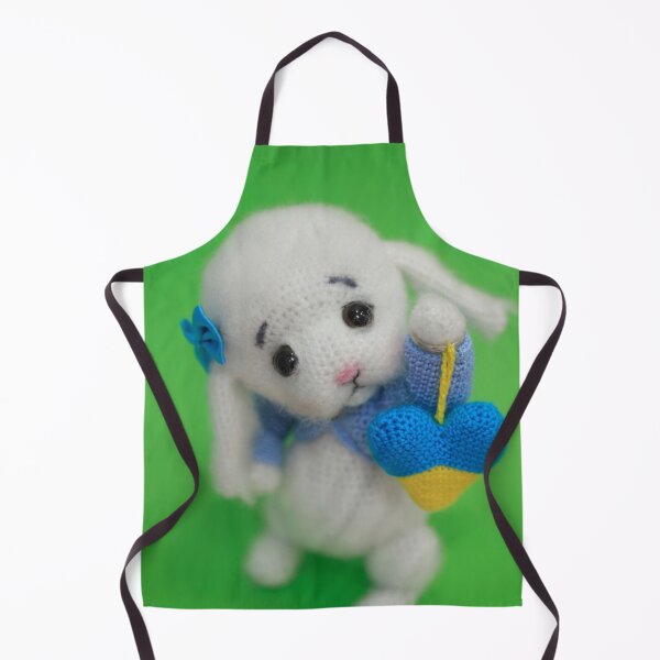 Item preview, White toy rabbit with ukrainian heart designed and sold by olena2552.
