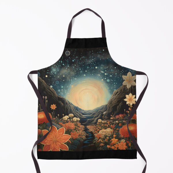 Item preview, Vintage Fairy Space Landscape of Flower Meadow and Starry Sky with Planets and Space Vortex designed and sold by Je-we.