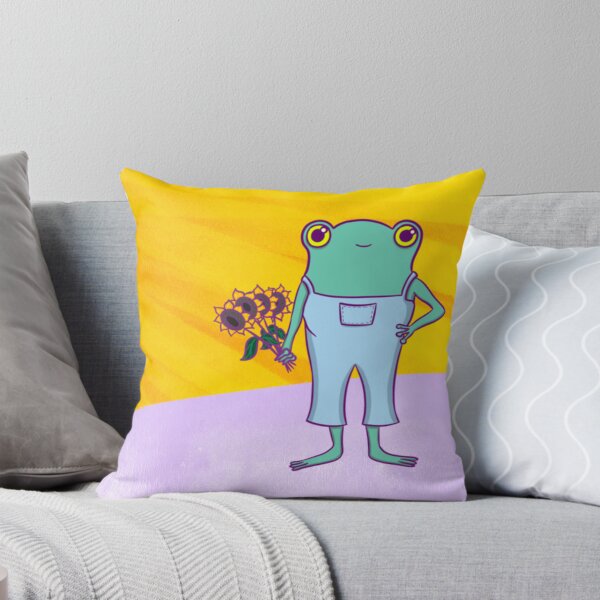 Item preview, Farmer Frog With Sunflowers and Sunshine  designed and sold by quirkyburp.