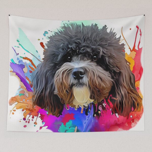 Item preview, Portuguese Water Dog Splash Art designed and sold by The Digital Compass.
