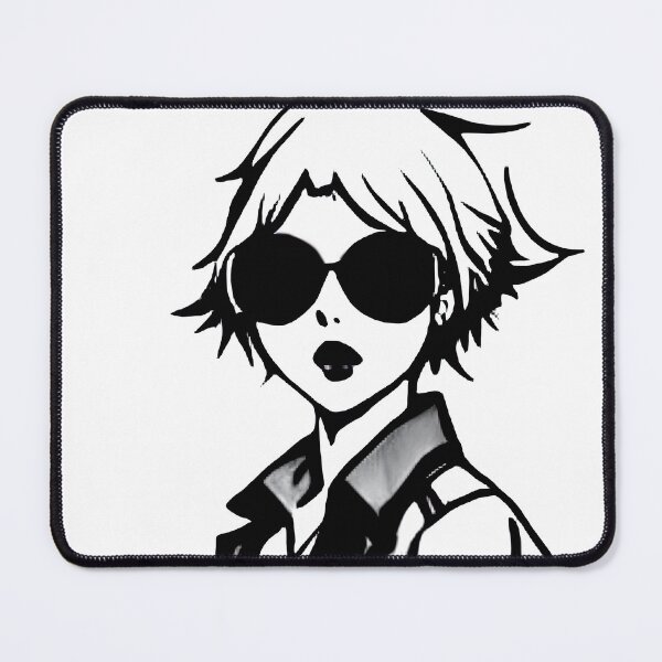 Item preview, Black and white drawing of a blonde girl with sunglasses designed and sold by DorianSlate.