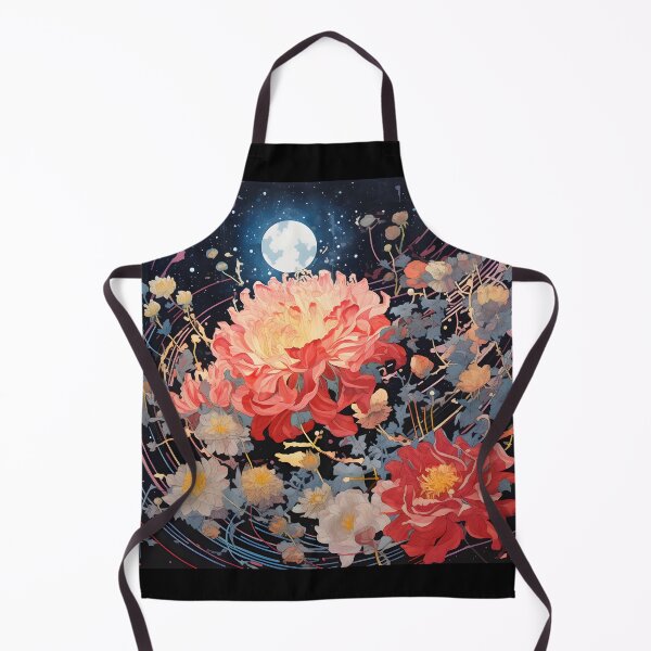 Item preview, Vintage Abstract Fairy Space Landscape of Flower Meadow and Starry Sky with Moon designed and sold by Je-we.