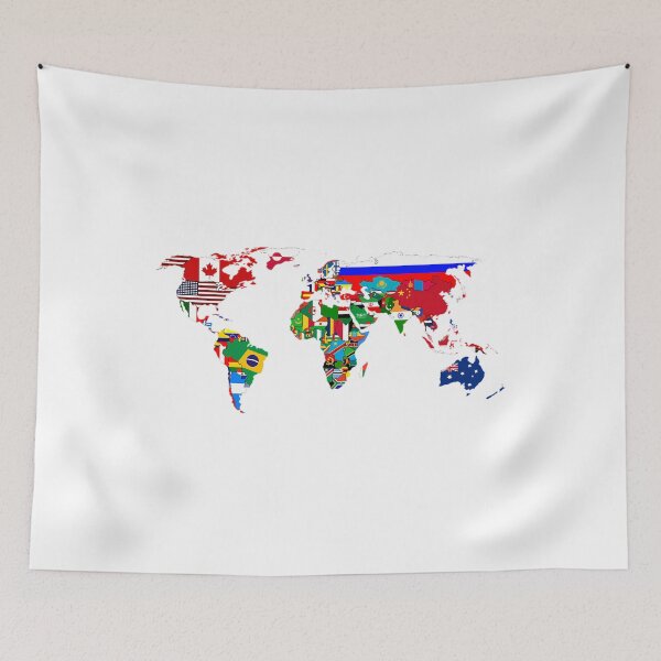 Item preview, World Flags Map   	 designed and sold by tevfdrbbgs9.