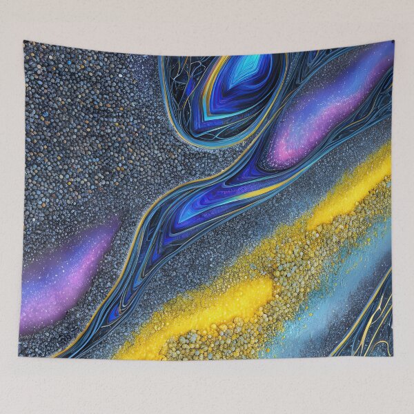 Item preview, Abstract 09 - Cosmic Melody  - Blue Purple Gold designed and sold by Artekinium.