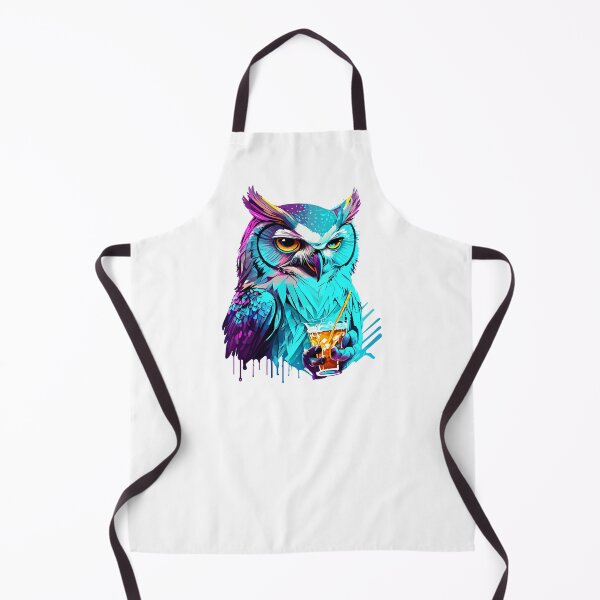 Item preview, A cool owl with drink. designed and sold by ReneMM.