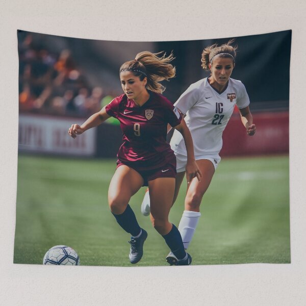 Item preview, Two Women Playing Soccer Action Shot designed and sold by dcrc.