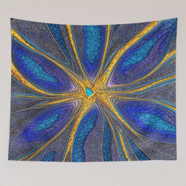 Item preview, Abstract 10 - Mesmerizing Tangle  - Blue Purple Gold designed and sold by Artekinium.