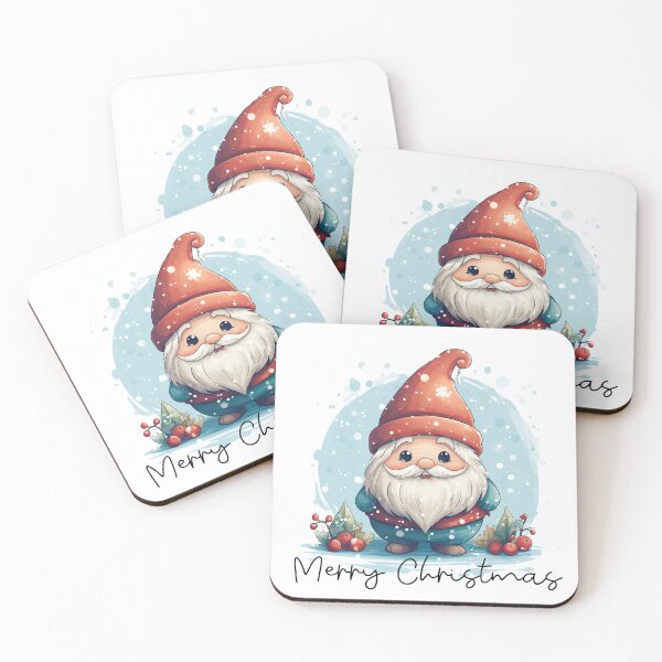 Item preview, Merry Christmas  Cute Christmas gnome in red hat with snow designed and sold by Inktown.
