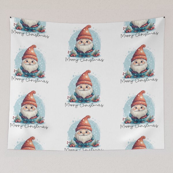 Item preview, Merry Christmas  Cute Christmas gnome in red hat with snow designed and sold by Inktown.