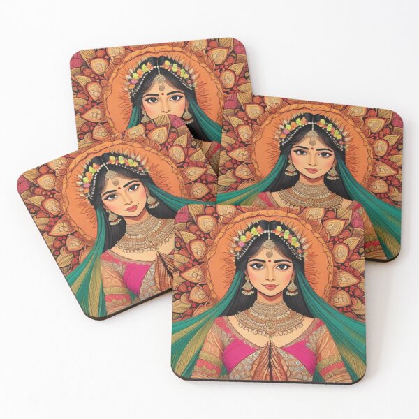 Item preview, Boho Indian woman floral mandala designed and sold by Starry night Cherry blossom.