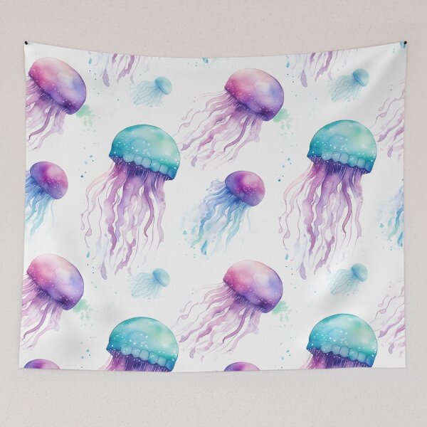 Item preview, Jellyfish and Stars Whimsical Pattern I  designed and sold by OurBarcode.