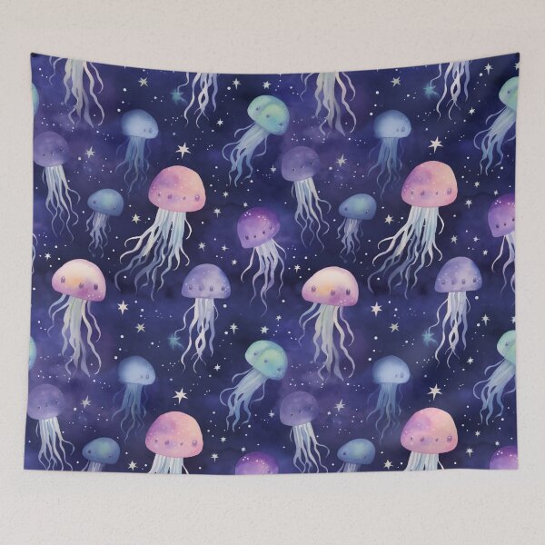 Item preview, Jellyfish and Stars Whimsical Pattern III designed and sold by OurBarcode.