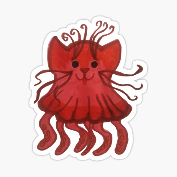 kitty jelly squid Sticker