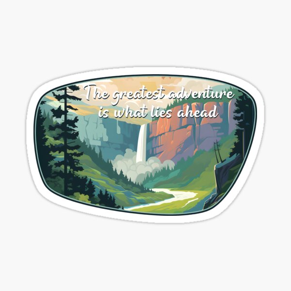 Aperçu de l'œuvre "La plus grande aventure est ce qui nous attend." -J.R.R. Tolkien - Citation inspirante de la cascade créée et vendue par electricninja.