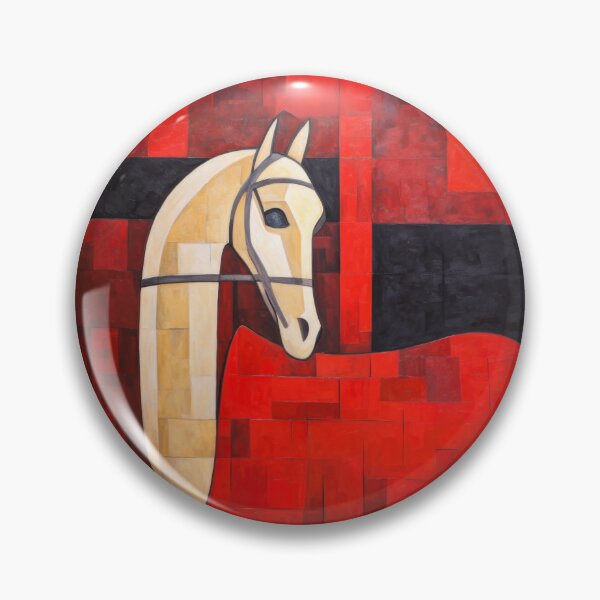 Item preview, Abstract Red and White Pony w Bridle designed and sold by YoPedro.