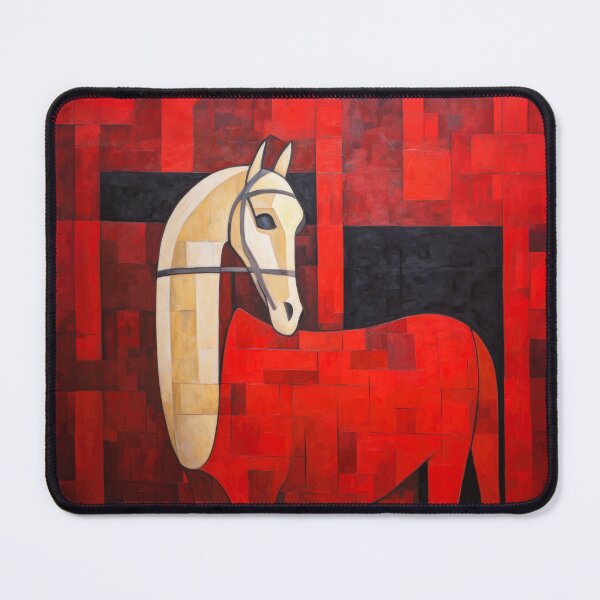 Item preview, Abstract Red and White Pony w Bridle designed and sold by YoPedro.
