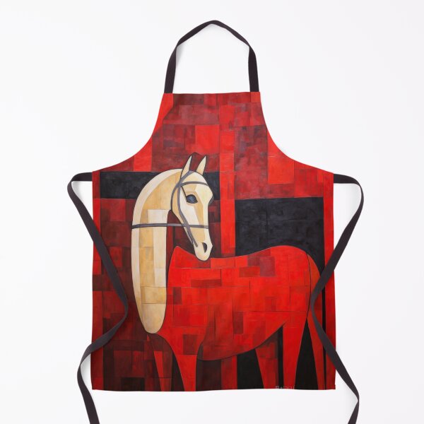 Item preview, Abstract Red and White Pony w Bridle designed and sold by YoPedro.