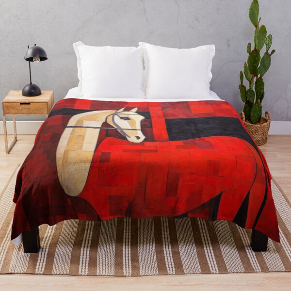 Item preview, Abstract Red and White Pony w Bridle designed and sold by YoPedro.
