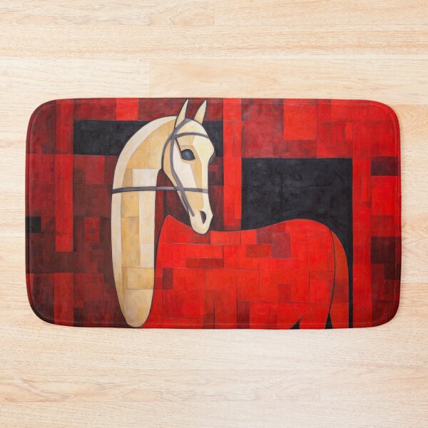 Item preview, Abstract Red and White Pony w Bridle designed and sold by YoPedro.