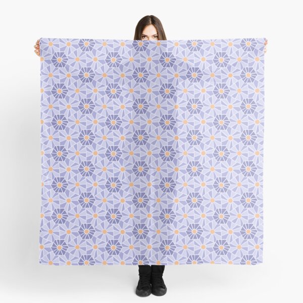 Tessellated Flowers Pattern - Lavender Mosaics (micro) Scarf