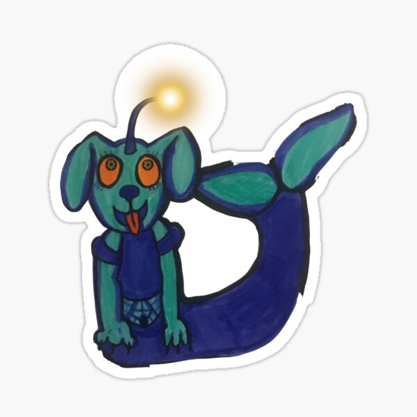 anglerfish puppy mermaid kawaii Sticker