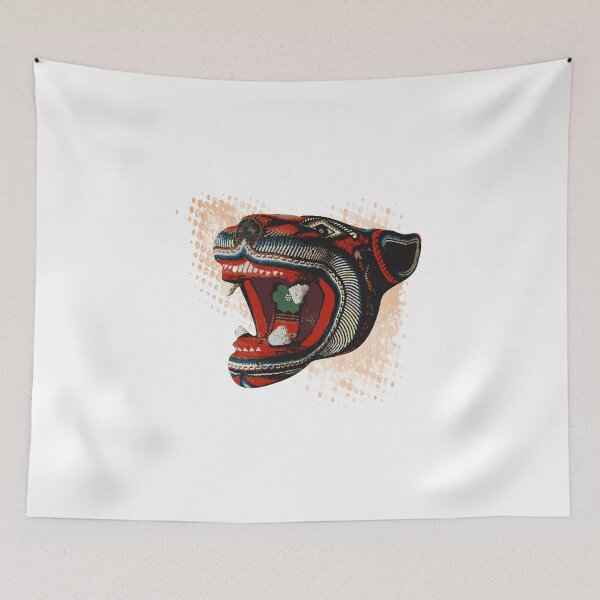 Item preview, Balam jaguar huichol style illustration designed and sold by Bernardo Ramonfaur.