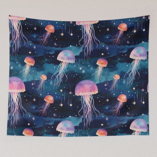 Item preview, Jellyfish and Stars Whimsical Pattern V designed and sold by OurBarcode.