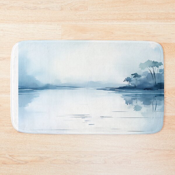 Item preview, Watercolor calm water lake daylight designed and sold by WallWhimsyWorks.