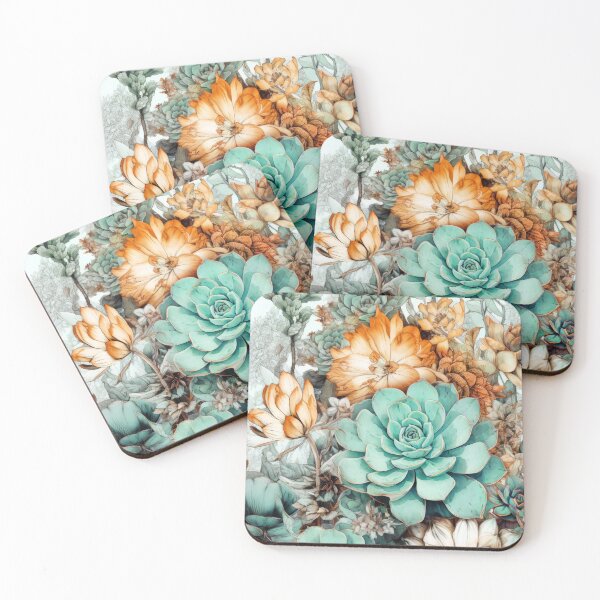 Item preview, Flowers botanical pattern 13 #succulents designed and sold by JBJart.