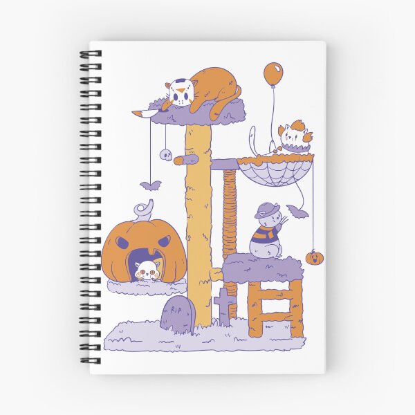 Item preview, Cute and Spooky Cats on Cat Trees Ready for Halloween designed and sold by DearCutesyCo.