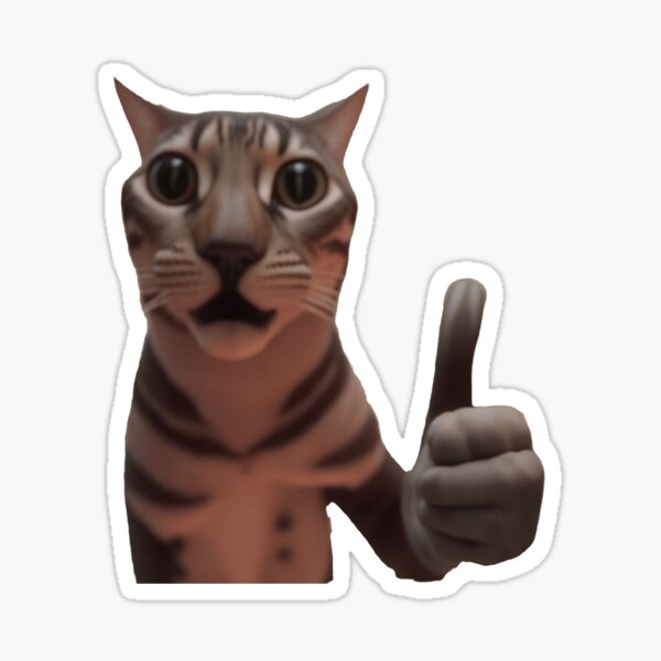Cat Thumbs Up Sticker Approval Waterproof - Buy Any 4 For $1.75 EACH  Storewide!