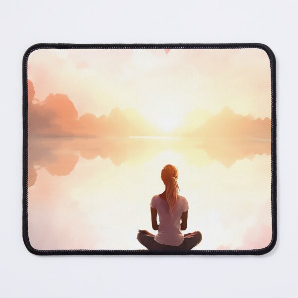 Item preview, A Girl sitting in a meditation setting designed and sold by WallWhimsyWorks.