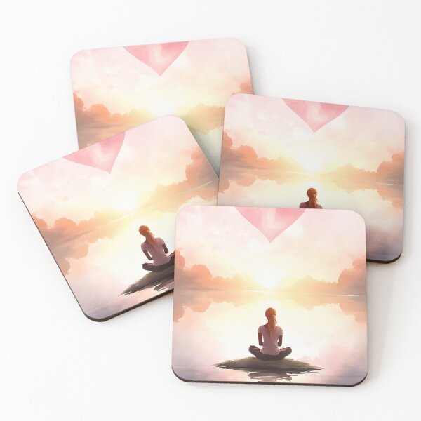 Item preview, A Girl sitting in a meditation setting designed and sold by WallWhimsyWorks.