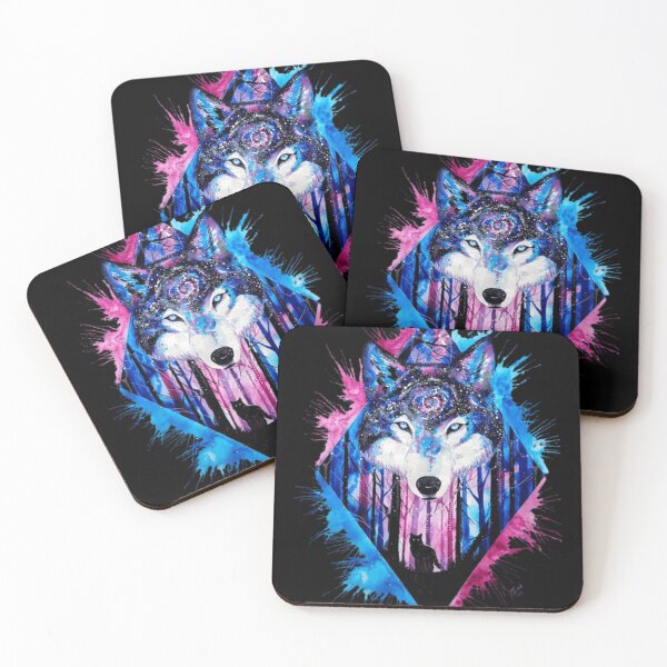 Item preview, Multicolored wolf painting designed and sold by bayanshop23.