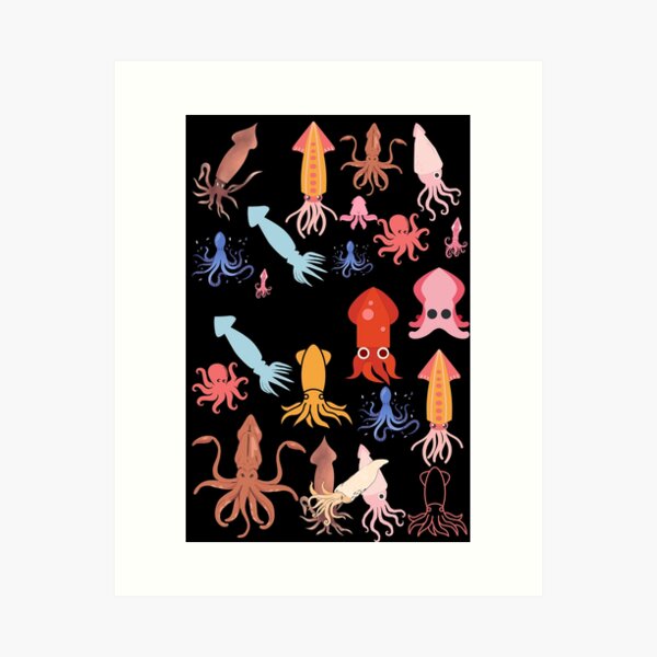 Cute Squid Art Prints for Sale