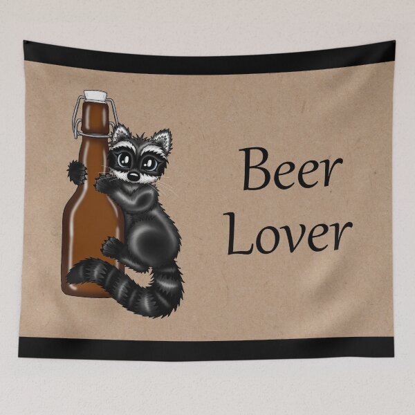 Item preview, Beer lover racoon designed and sold by Pezi-Creation.